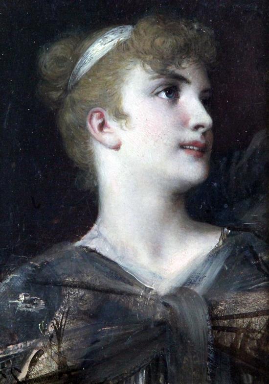 Carl Schweninger (1818-1887) Portrait of a young lady, 6.5 x 4.5in.